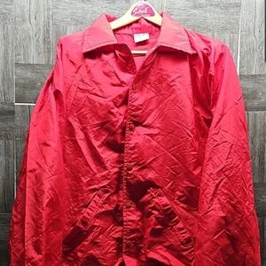 Birdie By Richard A Leslie Windbreaker Snap Jacket Red